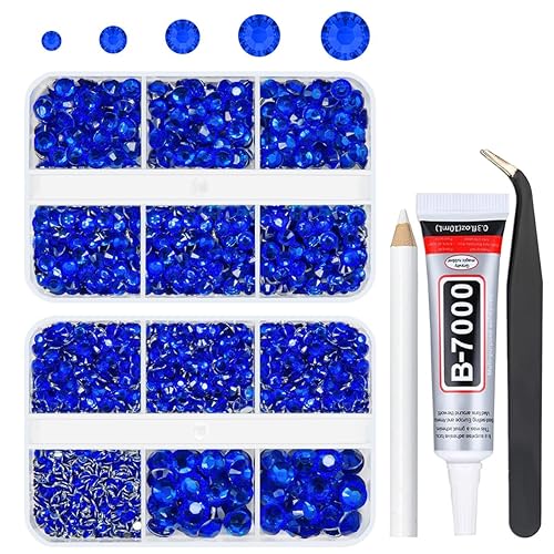 3060 diamantes de imitación de resina azul real para manualidades, diamantes de imitación de cristal azul oscuro con parte trasera plana de 0.079