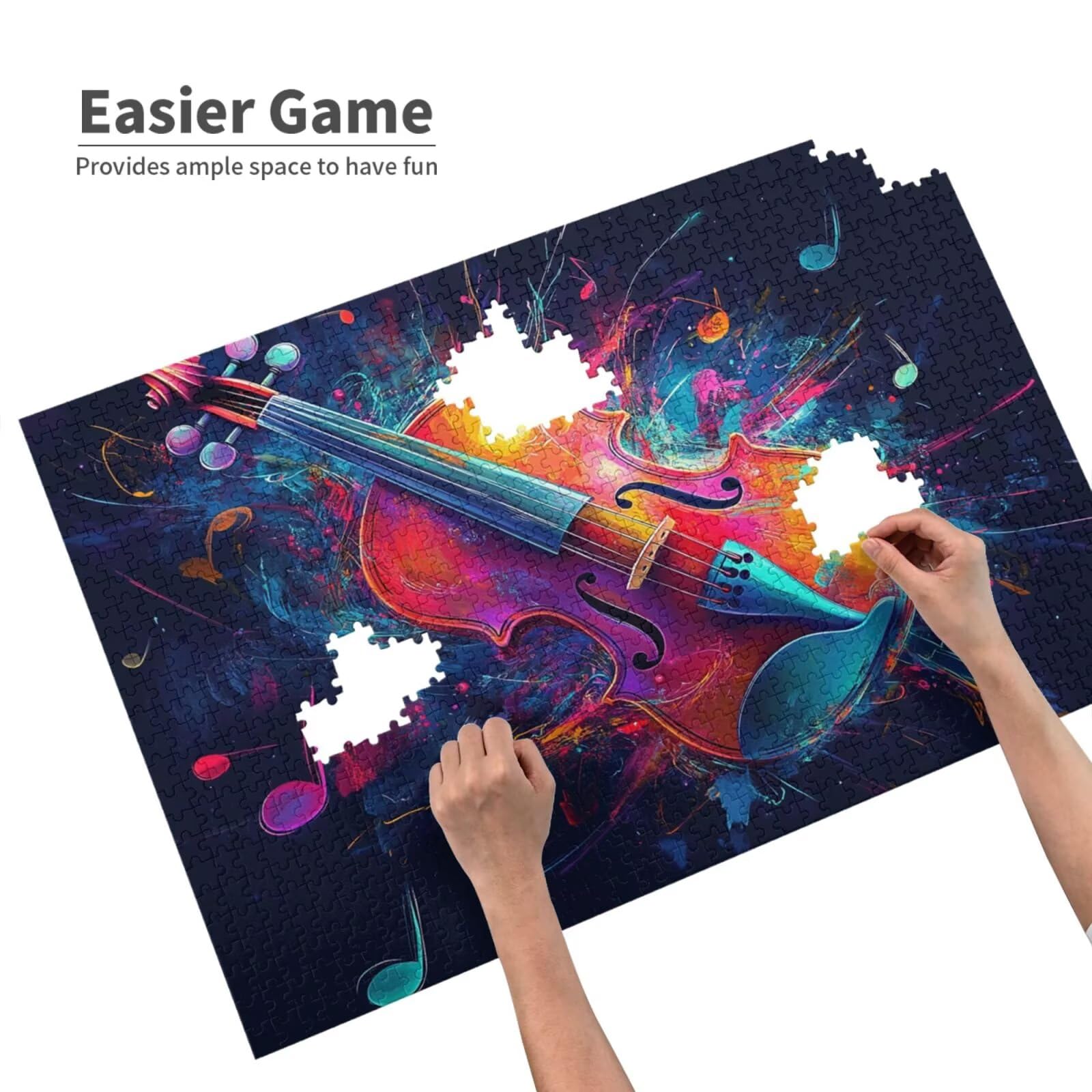 Puzzle kolorowe, 6000 elementów, gitara, puzzle dla dorosłych, z pudełkiem na prezent, "zrób to sam", duże drewniane puzzle dla dorosłych, gra zręcznościowa dla całej rodziny, prezenty dla kobiet, 105