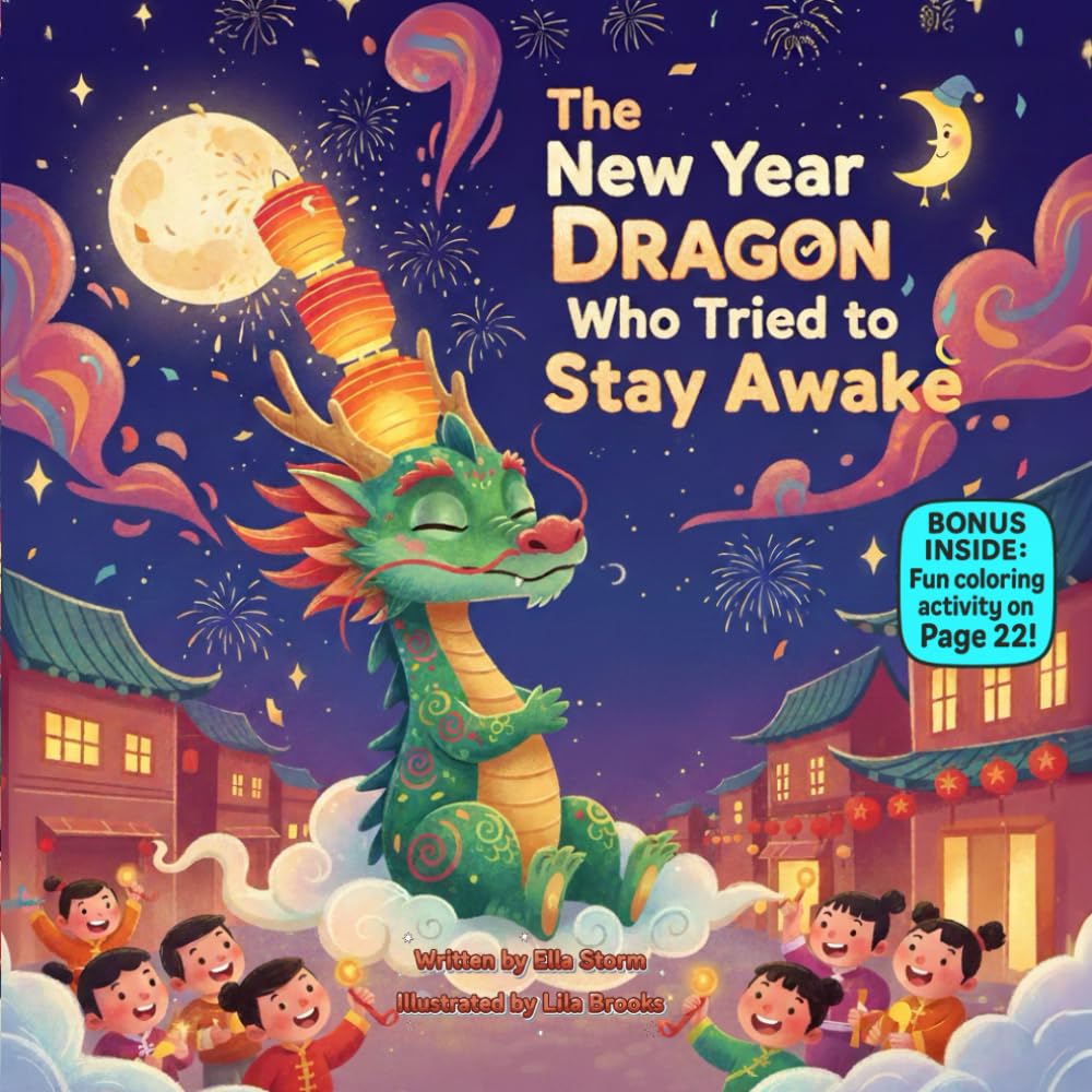 The New Year Dragon Who Tried to Stay Awake: A Rhyming Picture Book About Celebration, Silly Chaos, and Learning to Rest