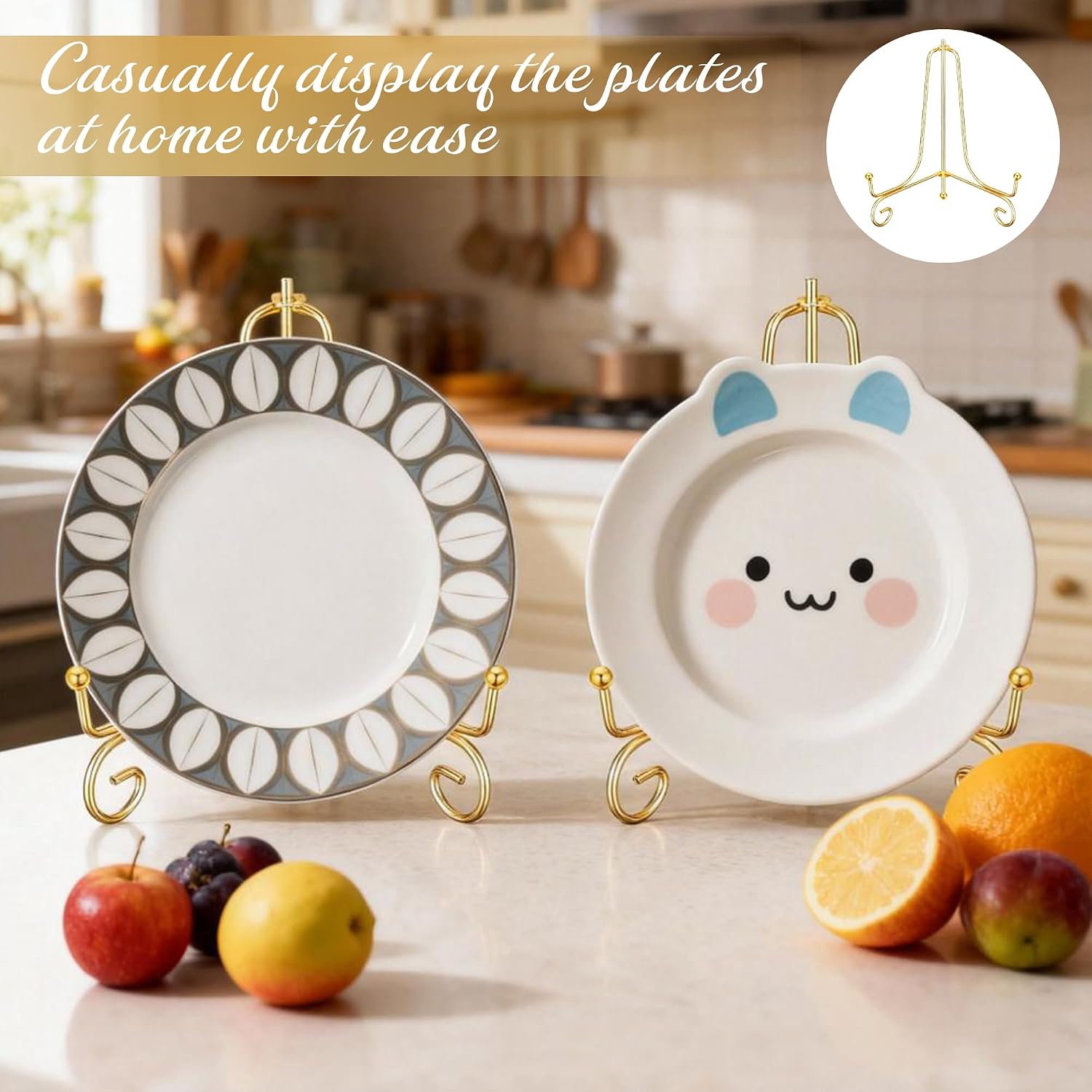 10Pcs 6 Inch Metal Plate Stands for display Gold Picture Frame Holder Stand Table Easels for Display Decorative Book, Photo Easel, Plate, Dish, Tabletop Artistic work