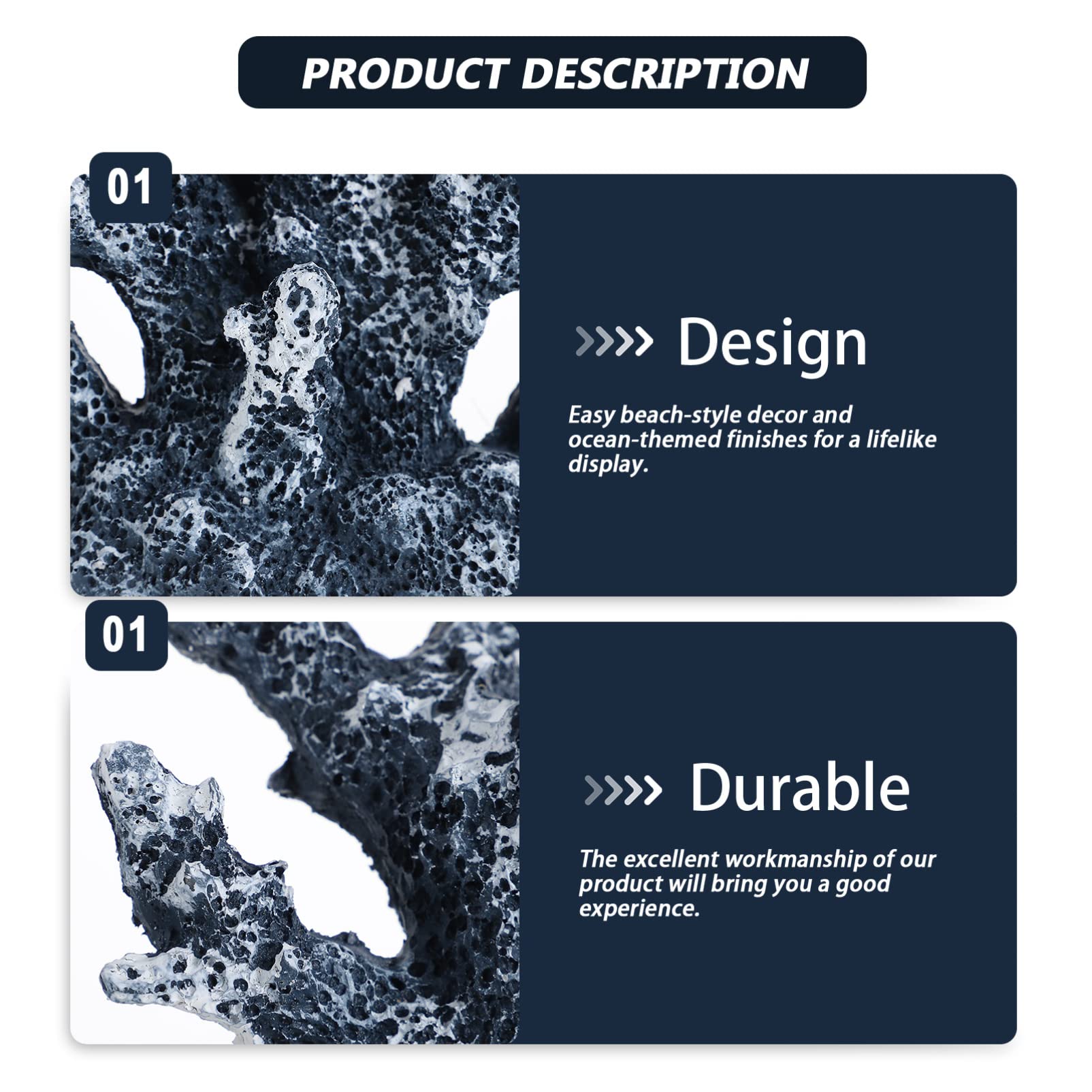 Veemoon Corail Artificiel Décoration Bleue en Résine pour Aquarium Ornement | Décoration D’aquarium, Résine, pour Bac à Poissons, Paysage de Bureau, Finition Bleue