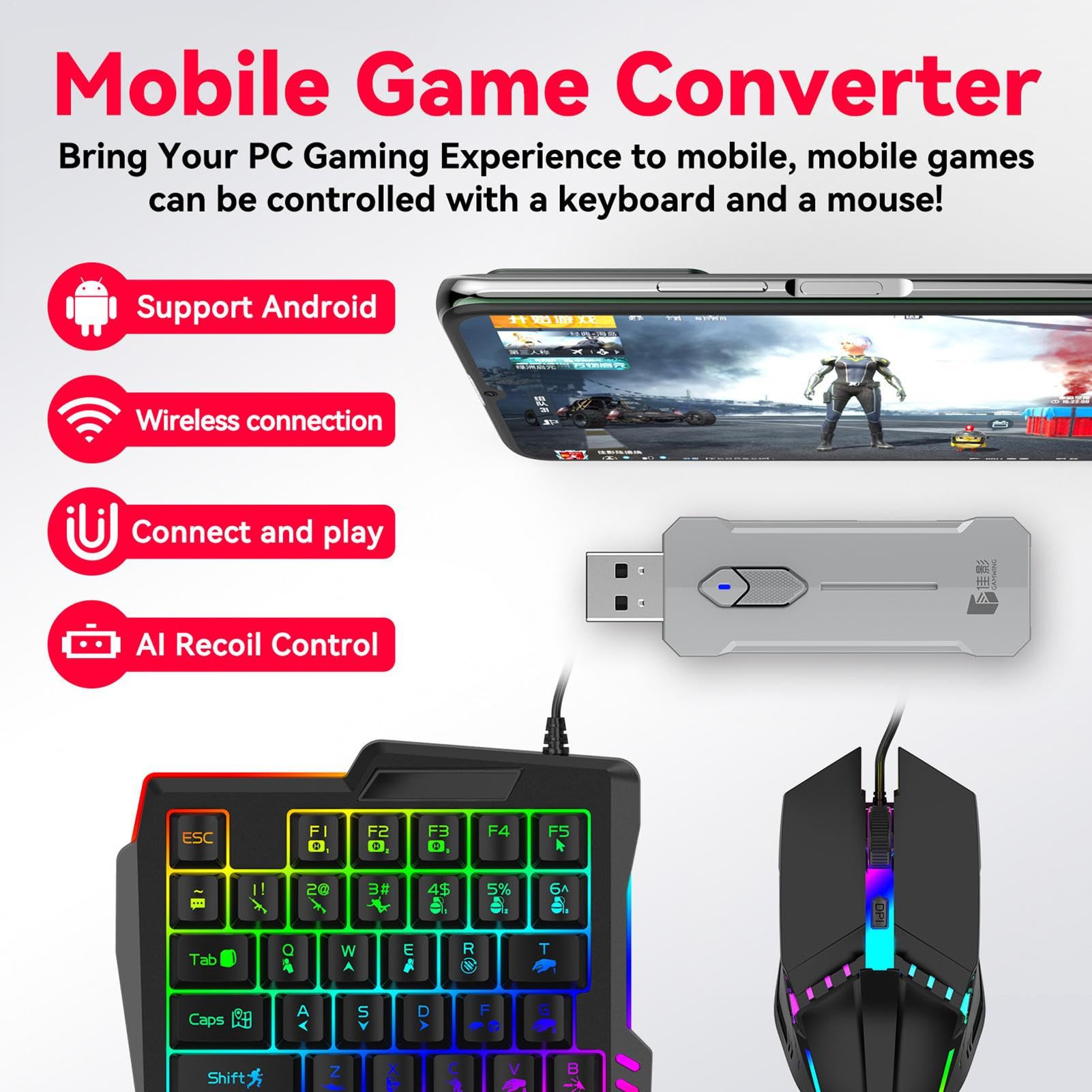 Genérico Combo mouse e tastiera ergonomica | Tastiera e mouse con retroilluminazione per set USB Plug and Play, ufficio, programmazione, streaming, meccanismo, lavoro