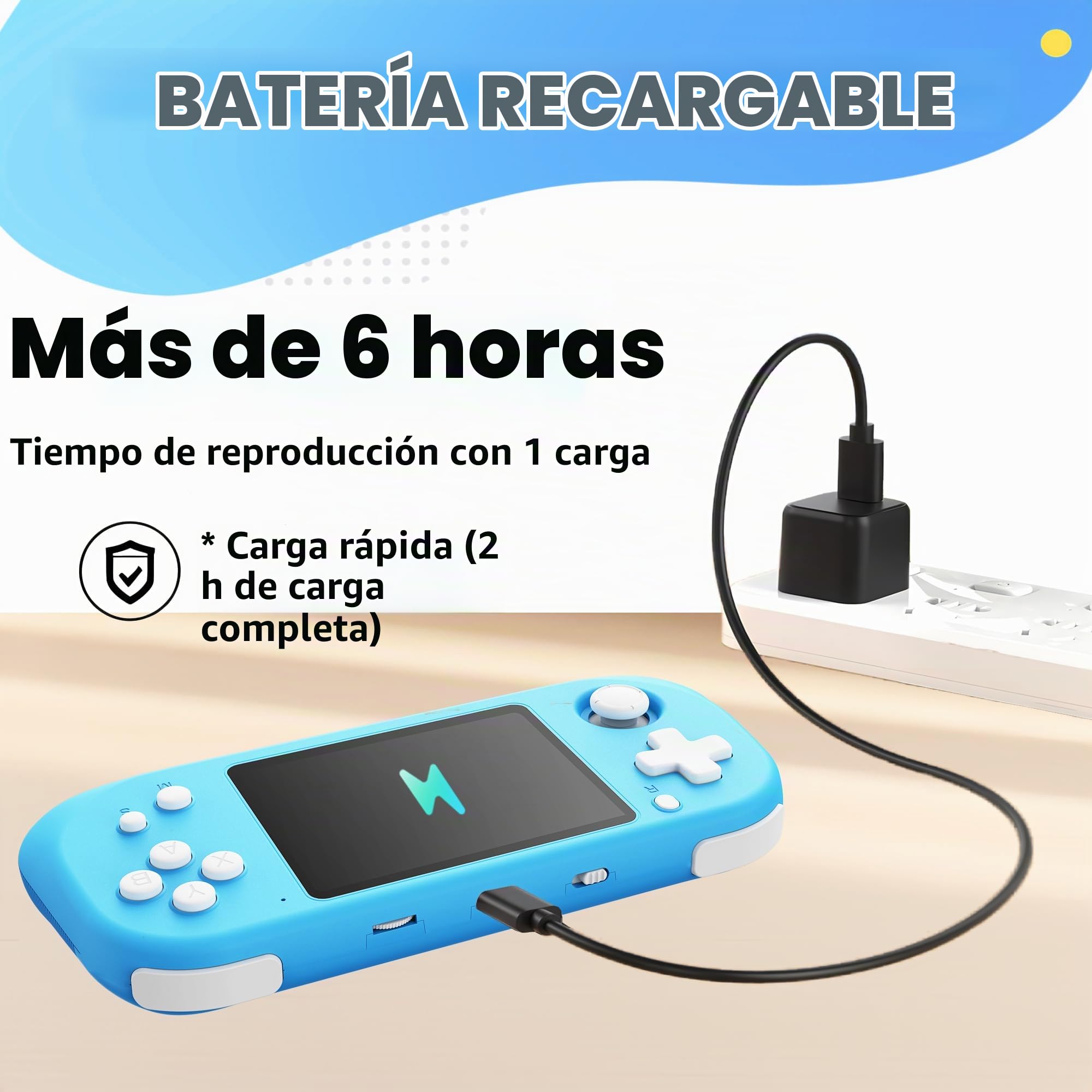 Consola de Juegos Portátil para Niños con Construido en 220 Classic Video Juegos Sistema 3.0" LCD Cumpleaños (Azul