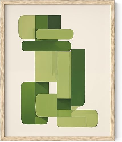 Miniatura 283 de HAUS AND HUES Arte abstracto moderno para pared, arte de sala de estar azul y verde, obra de arte moderna para paredes, imagen minimalista para sala