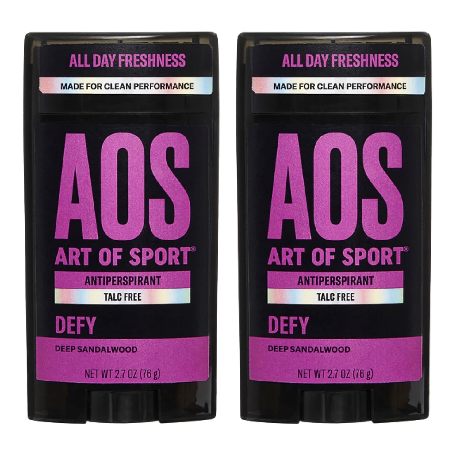 Art of Sport Men’s Antiperspirant Deodorant, Sandalwood Fragrance, Made with Natural Botanicals, Moisturizing Tea Tree Soap, Made for Athletes, Defy Scent, 2.7 Ounce (Pack of 2)