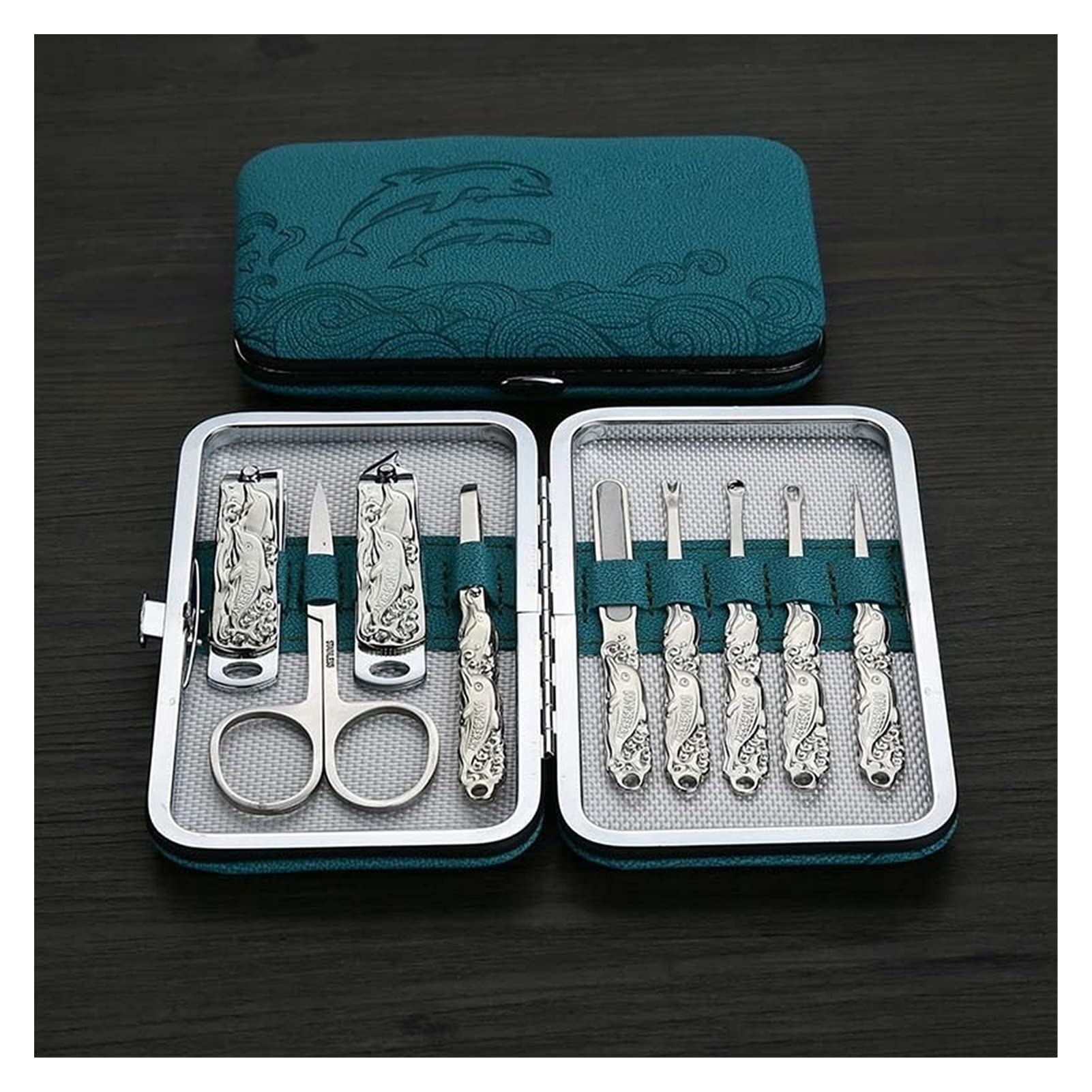 Juego de Cortaúñas Manicura Manicure Pedicure Herramientas de Acero Inoxidable Azul Dolphin Nail Clippers Kit de Aseo para el Cuidado Personal y la Belleza (Color : B)