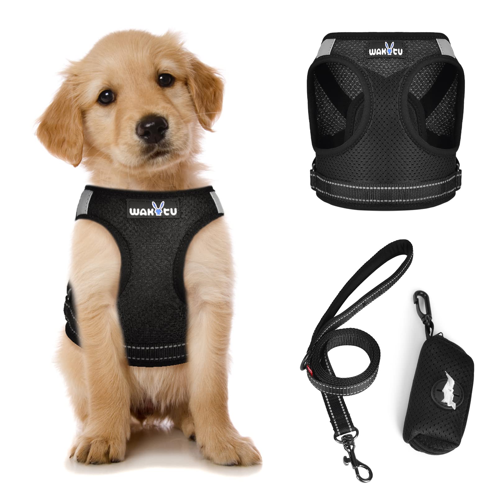 Wakytu Breathable Dog Harness with Phone Label, Stepin Adjustable Dog