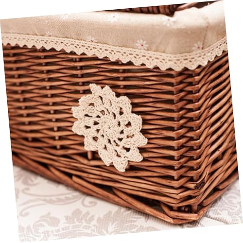 Miniatura 7 de Beatifufu Cestas de estante con tapa, maceta de hierba marina, cesta tejida a mano, cesta grande de pastos marinos, cesta organizadora de pastos