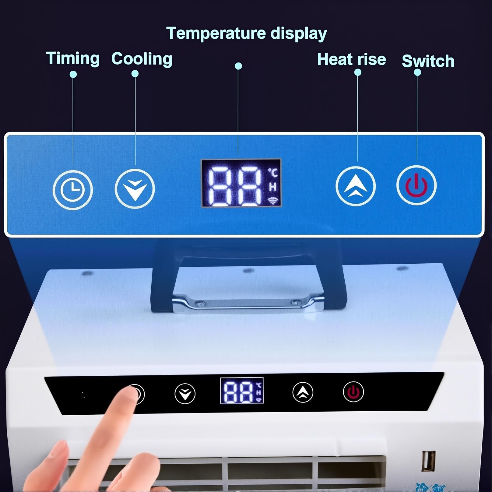 Przenośny Klimatyzator Split 3000 Btu, Cichy Klimatyzator Kempingowy Z Wi-fi I Pilotem, Timer 12-Godzinny, Przepływ Powietrza 130 M³/h, Przenośna Konstrukcja 1-meter connecting pipe [Energy Class A]