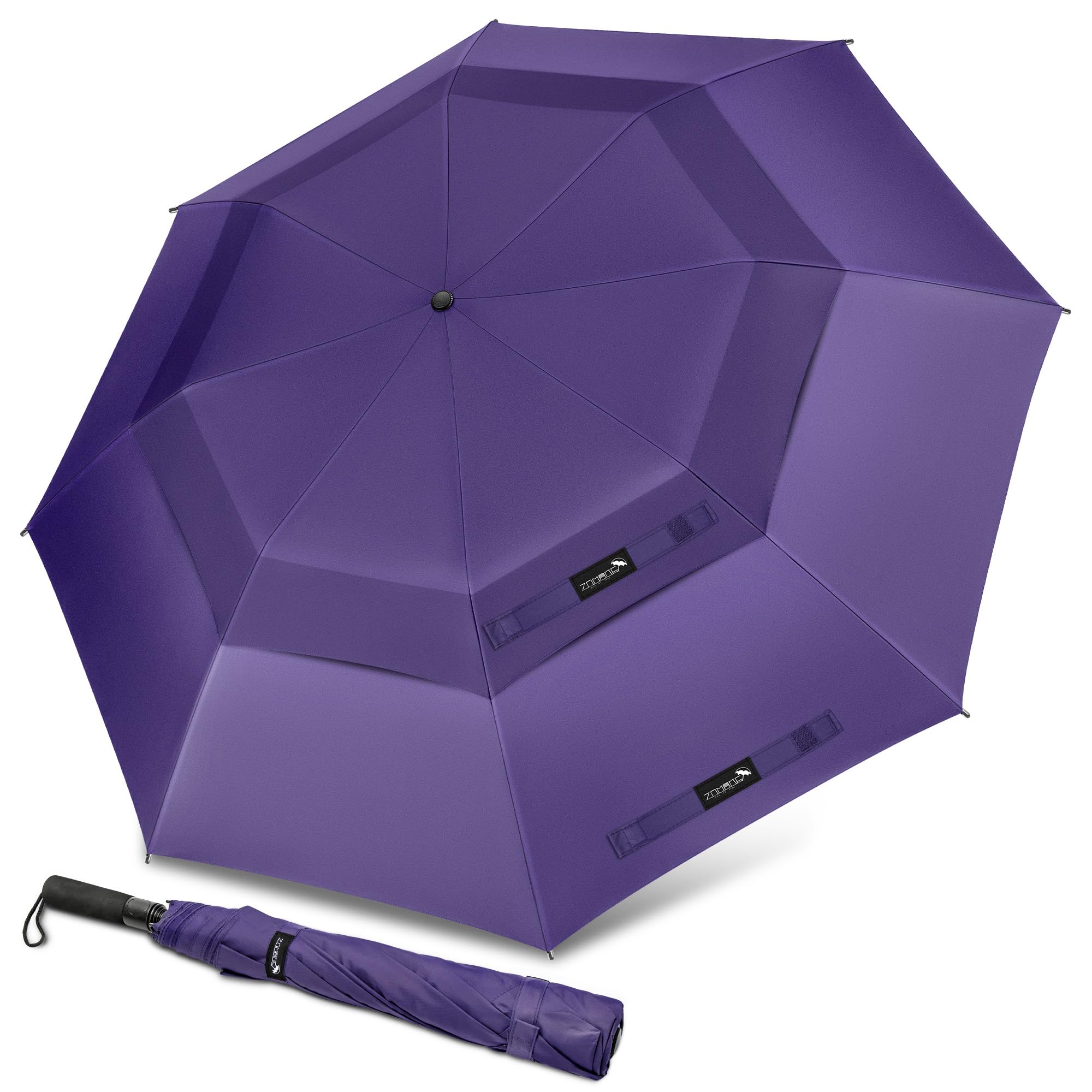 ZOMAKE Golf Umbrella Windproof and Rainproof 54/62in, Compact Large Umbrella, Big Folding Golfing Brolly Windproof Strong Double Canopy Unbreakable for Men WomenGlobal Recycled StandardGlobal Recycled StandardGlobal Recycled Standard