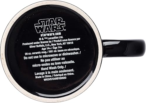 Miniatura 9 de Silver Buffalo Taza de café de cerámica con logotipo de Star Wars con Boba Fett, Yoda, Luke, C3PO, R2D2, Darth Vader y Stormtrooper, 20 onzas