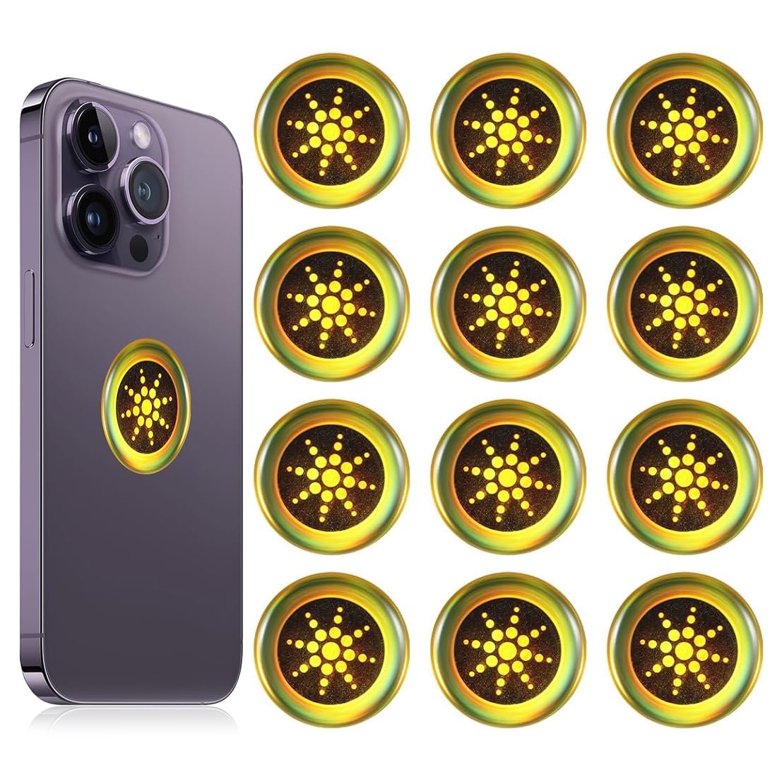 12 Pezzi protezione radiazioni cellulare Adesivi Anti Radiazioni Protezione Dalle Radiazioni Anti Onde Elettromagnetiche per Telefoni Cellulari Computer Laptop Elettronici
