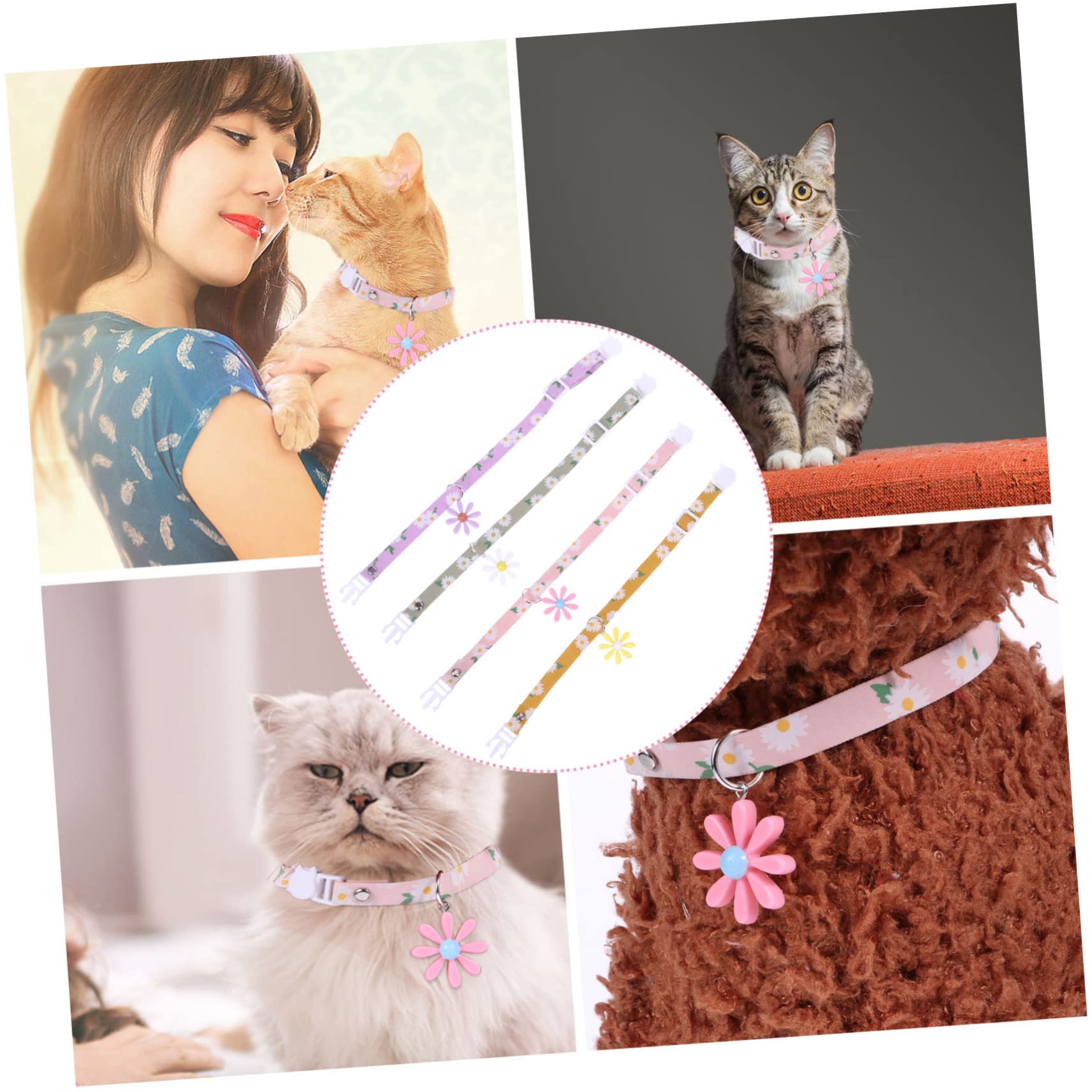Happyyami 12stücke Teiliges Verstellbares Katzenhalsband Gänseblümchen-anhänger Für Kätzchen Farben Und Sicher Und Komfortabel Leicht Anzulegen Und Anzupassen