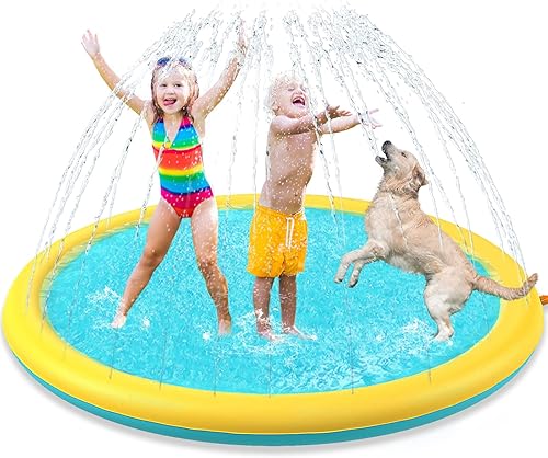 Jasonwell - Almohadilla antideslizante para salpicaduras para perros para niños, piscina para cachorros, juguetes de agua al aire libre, patio