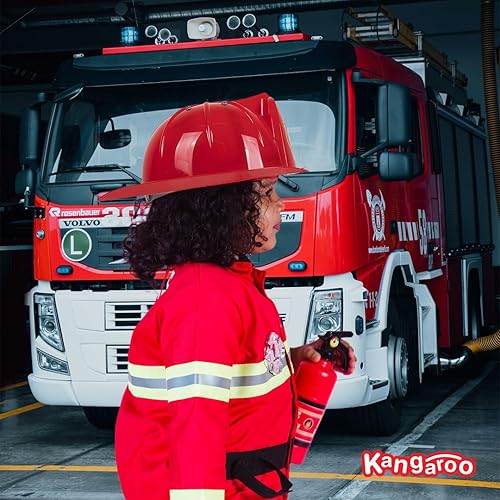 Miniatura 9 de Kangaroo Sombrero de bombero, juguete de simulación, disfraz de bombero de plástico, sombrero rojo, accesorios para casco de fuego, perfecto para
