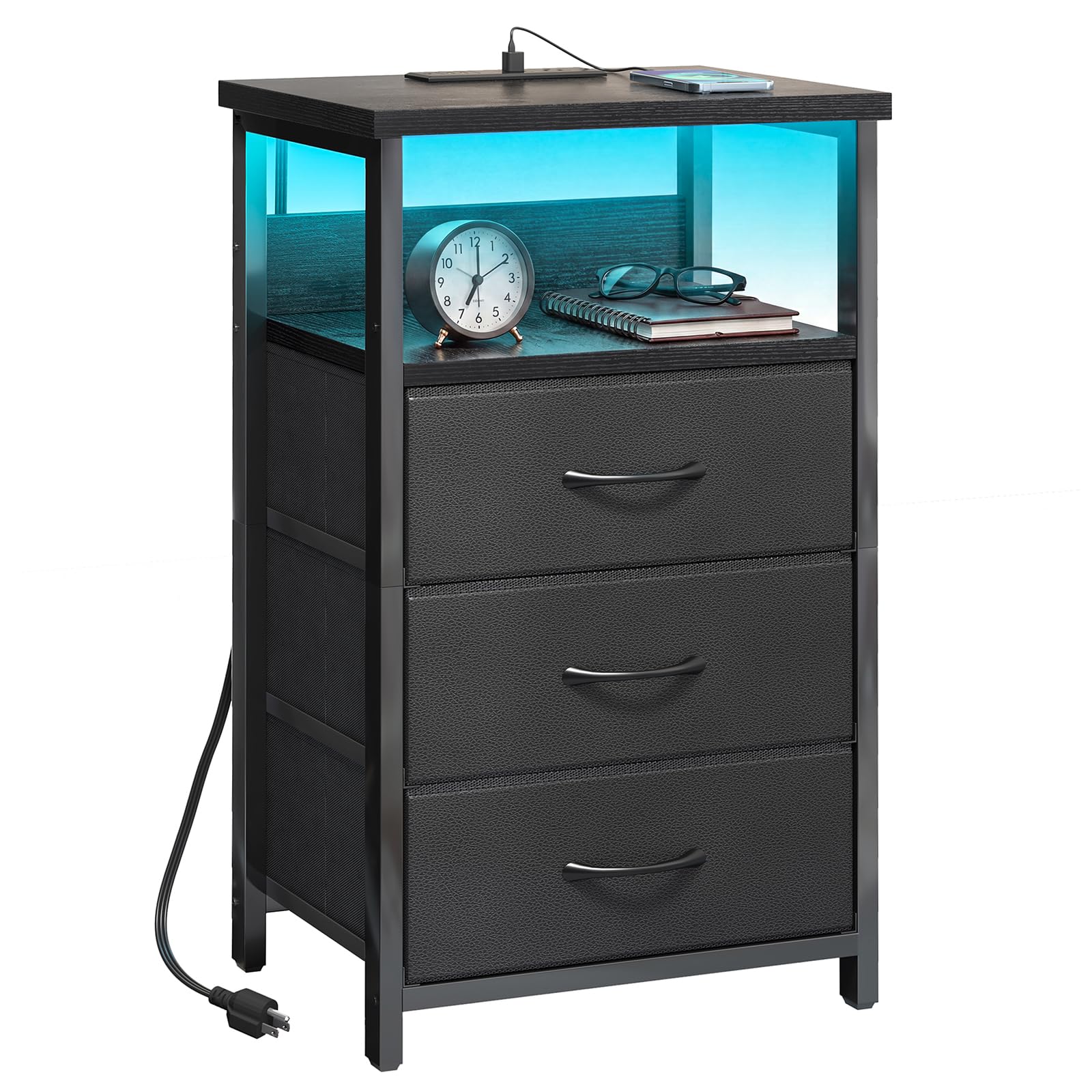 Fixwal 27.6" LED 3-Drawer