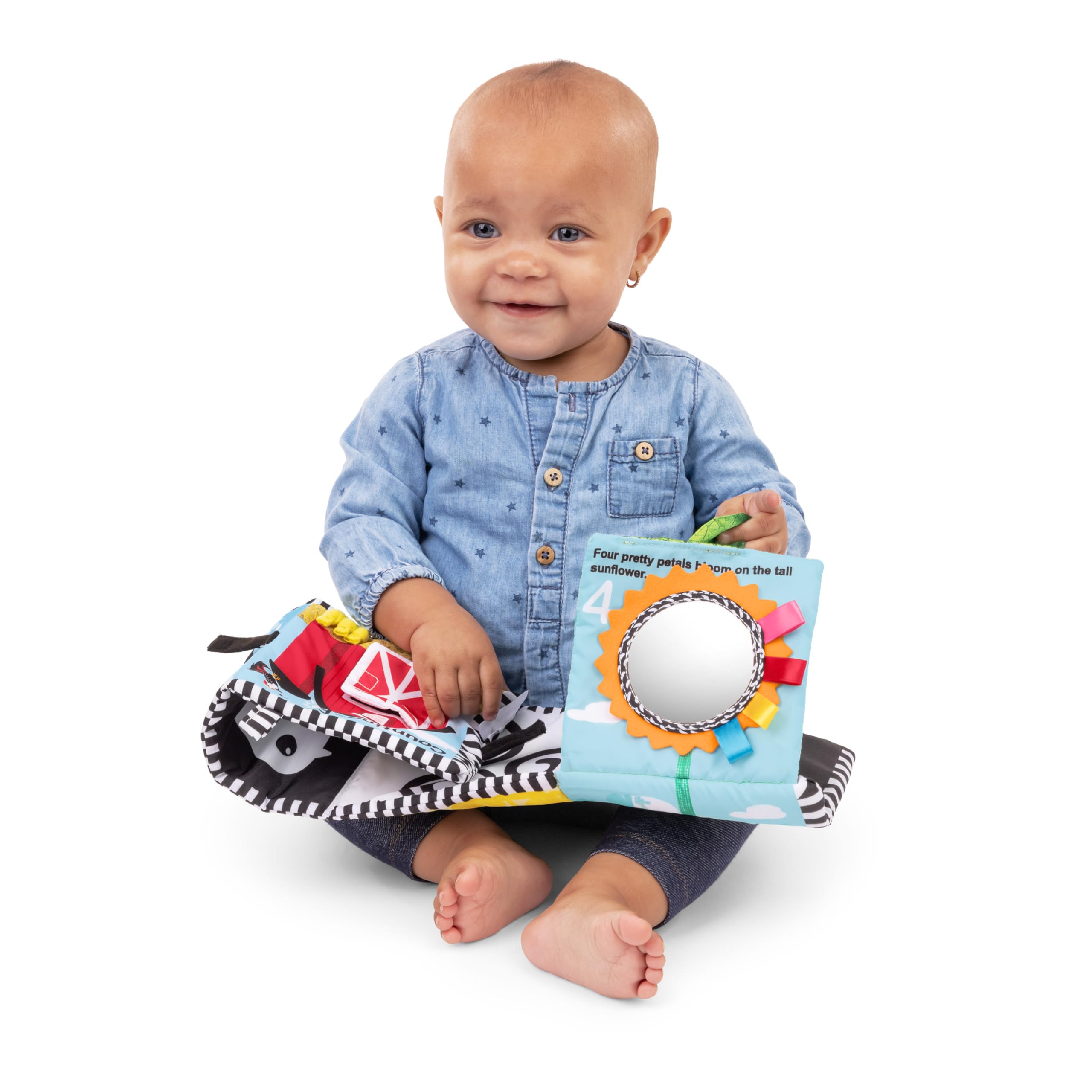 Baby Einstein Farm Explorers Counting at The Farm Soft Activity Book, Multisensory, for Tummy Time, Ages 0+ Months - Image 3