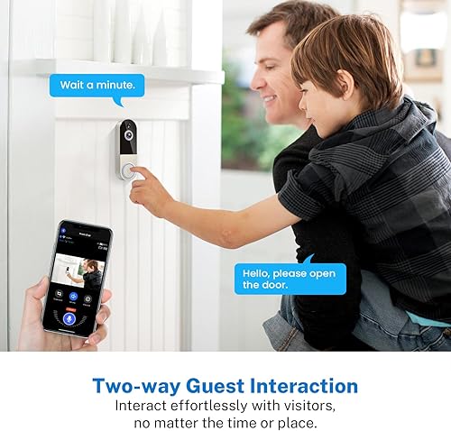 Miniatura 5 de Timbre inalámbrico de 1080p con receptor, detección humana AI, audio de 2 vías, visión nocturna, almacenamiento en la nube (se vende por separado),