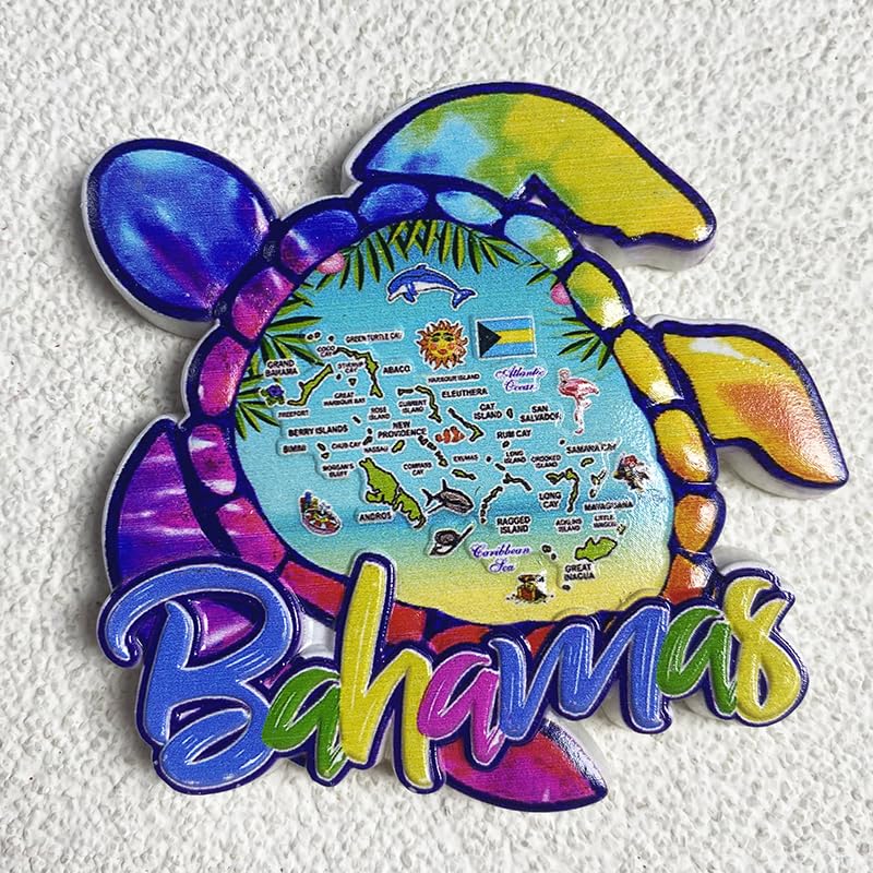 Imán decorativo tortuga mar Bahama 3.5 pulgadas miniatura 2