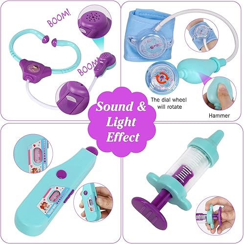 Miniatura 2 de Kit médico para niños y niños pequeños  30 piezas de juguetes médicos de juego de roles  juguete de simulación de doctor  juego de Dr. con bolsa de