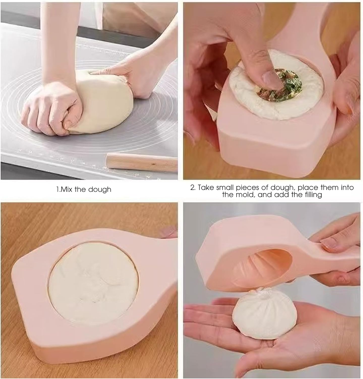 3pcs Dumpling Molds Easy To Use Bao Bun Molds, Dumpling Maker