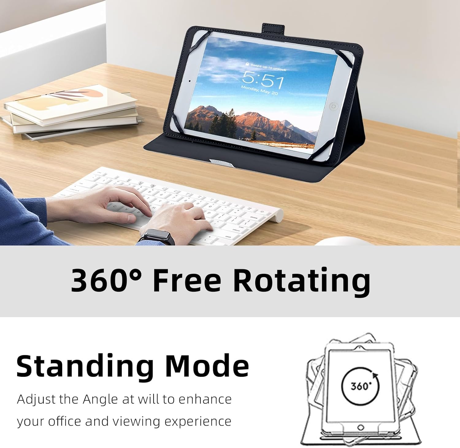 Universal 7.9" 8.0" 8.4" 8.9" 9" Tablet Case,Protective Cover Stand Folio Case for 7-9 Inch Tablet, Golden Dragon, Tablet Case Cover for iPad, Samsung, Other Tablet