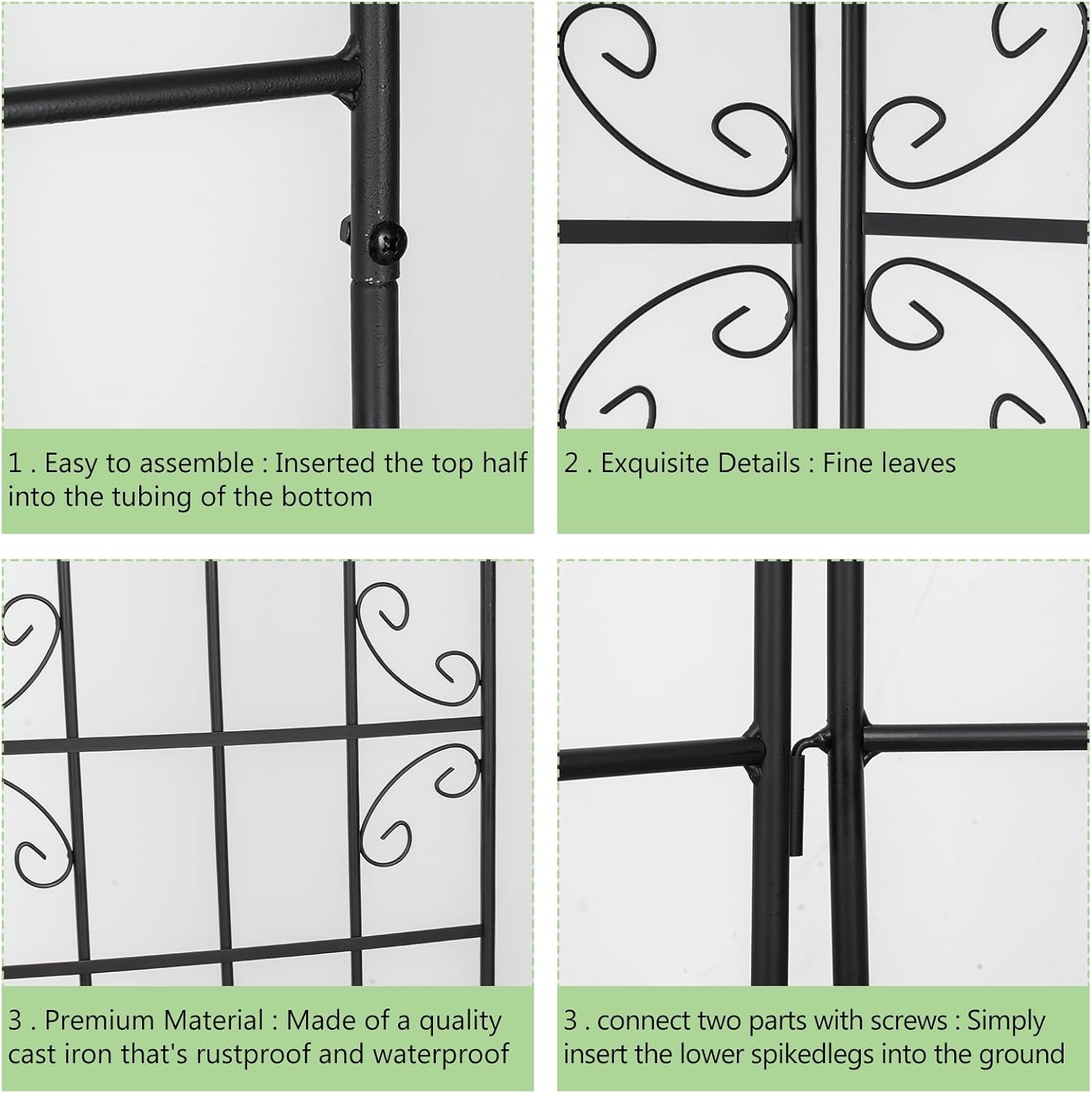 4 Pack 86.7" H x 19.7" W Garden Trellis with Coating for Climbing Plants Outdoor - Picture 58 of 84