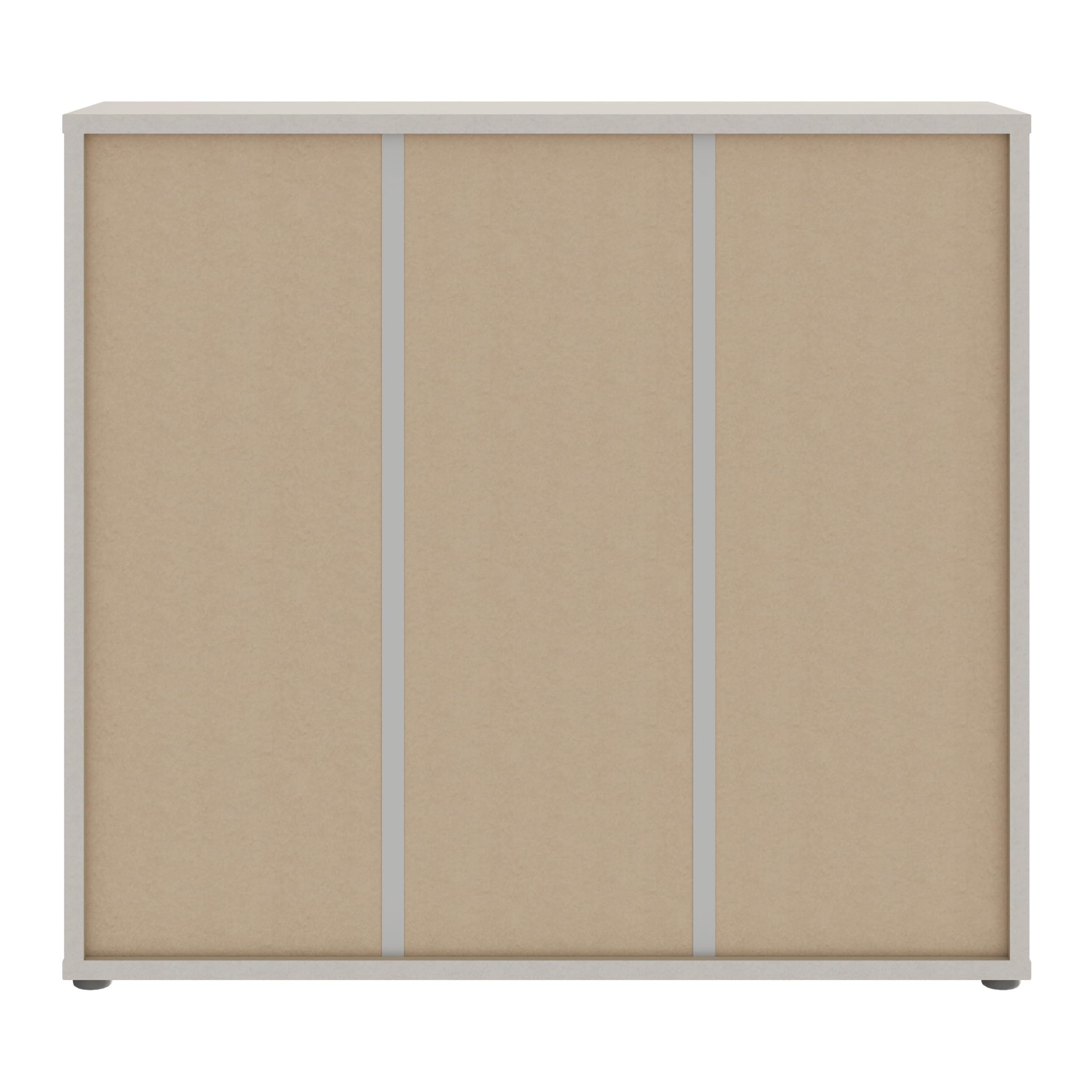 Forte Alice Springs Schuhschrank 100 110, Flurschrank 3 Türen 8 Einlegeböden, Holzwerkstoff, Kaschmir Beige, 109,2x99,1x34,9 cm