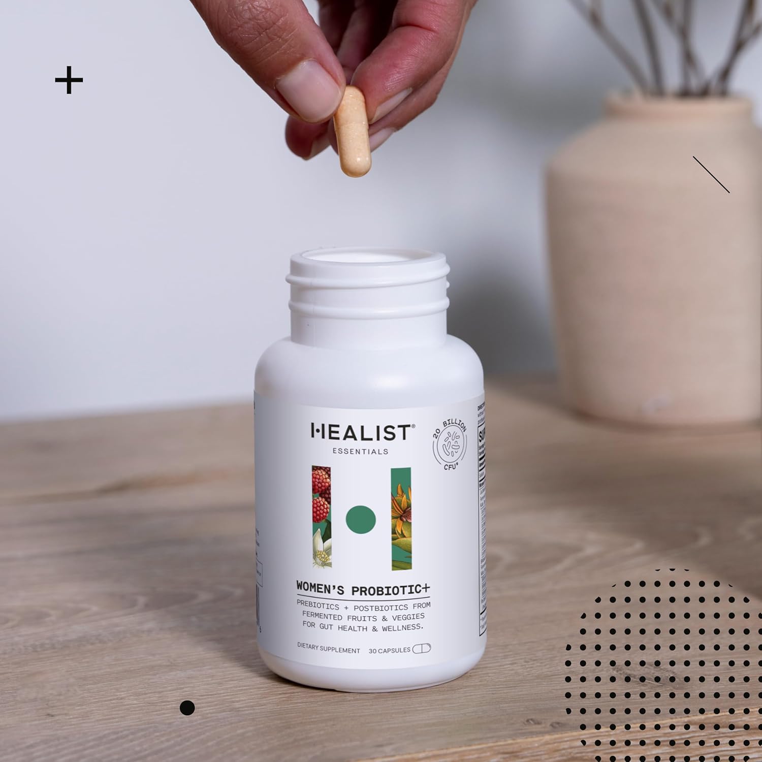 HEALIST Probiotics for Women - 20 Billion CFU, Prebiotics & Postbiotics - Immune & Gut Health - Vaginal Probiotics for UT Support, pH Balance - Gluten Free, Vegan, Non GMO, 1 Probiotic Capsule Daily