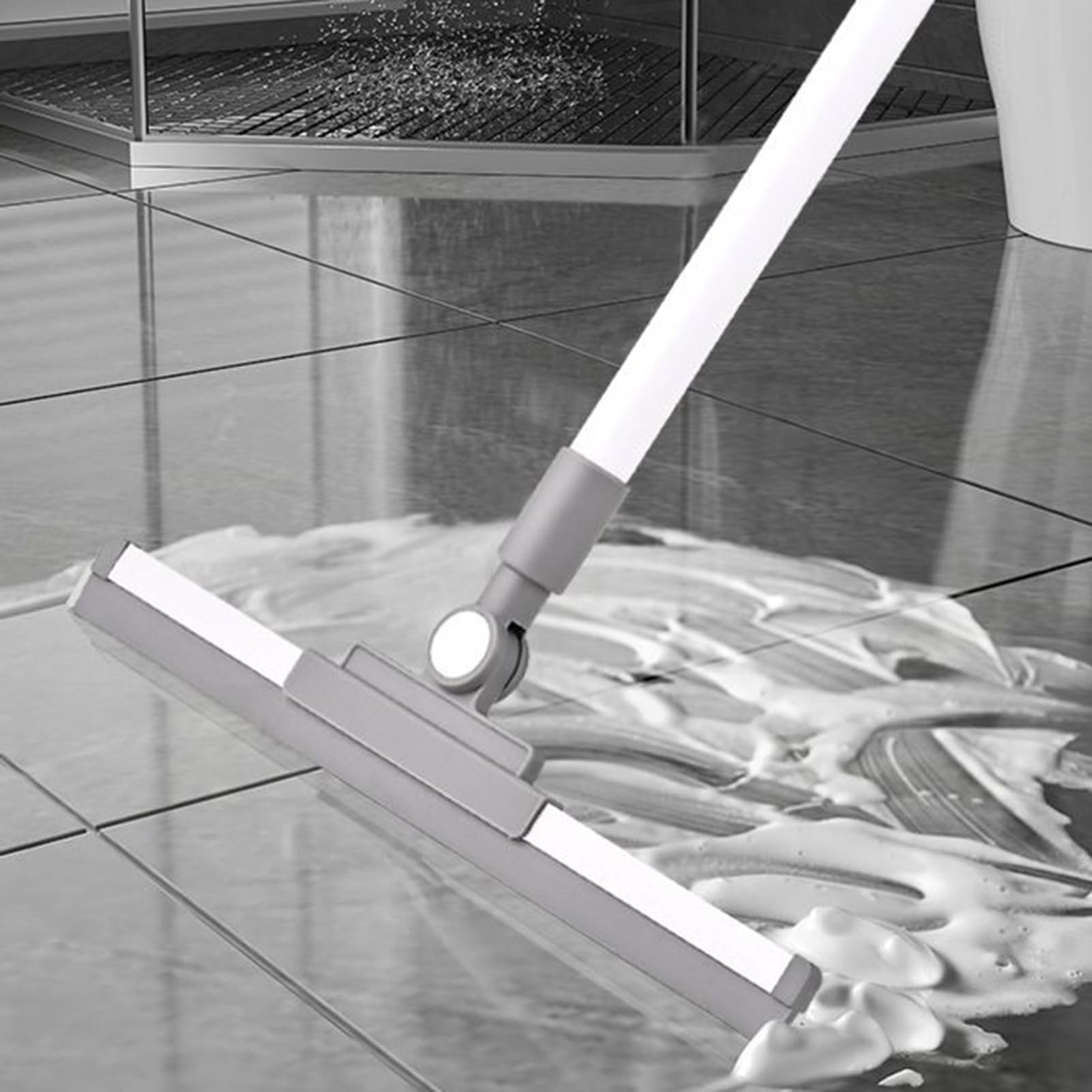 Silicone Broom for Floors Cleaning, Extendable Floor Mop & Pet Hair Remover, Multifunctional Window Cleaner, Perfect for Home, Bathroom, Kitchen Cleaning, 450g-500g