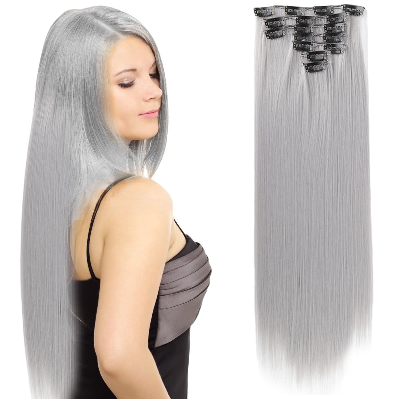 Festival Hair Accessories Clip in Hair Extensions Blonde Clip in Extensions Blonde Hairpieces Straight 3128