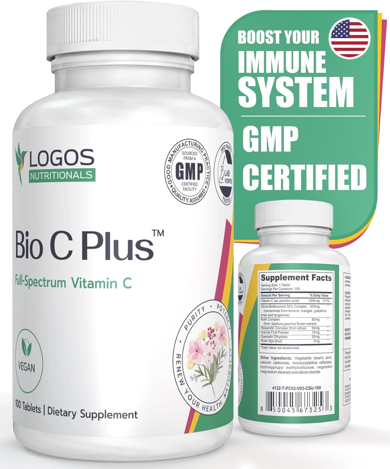 Vitamine C 1000mg Antioxydant – 100 Comprimés Goût Baies – Neuf Made In Germany