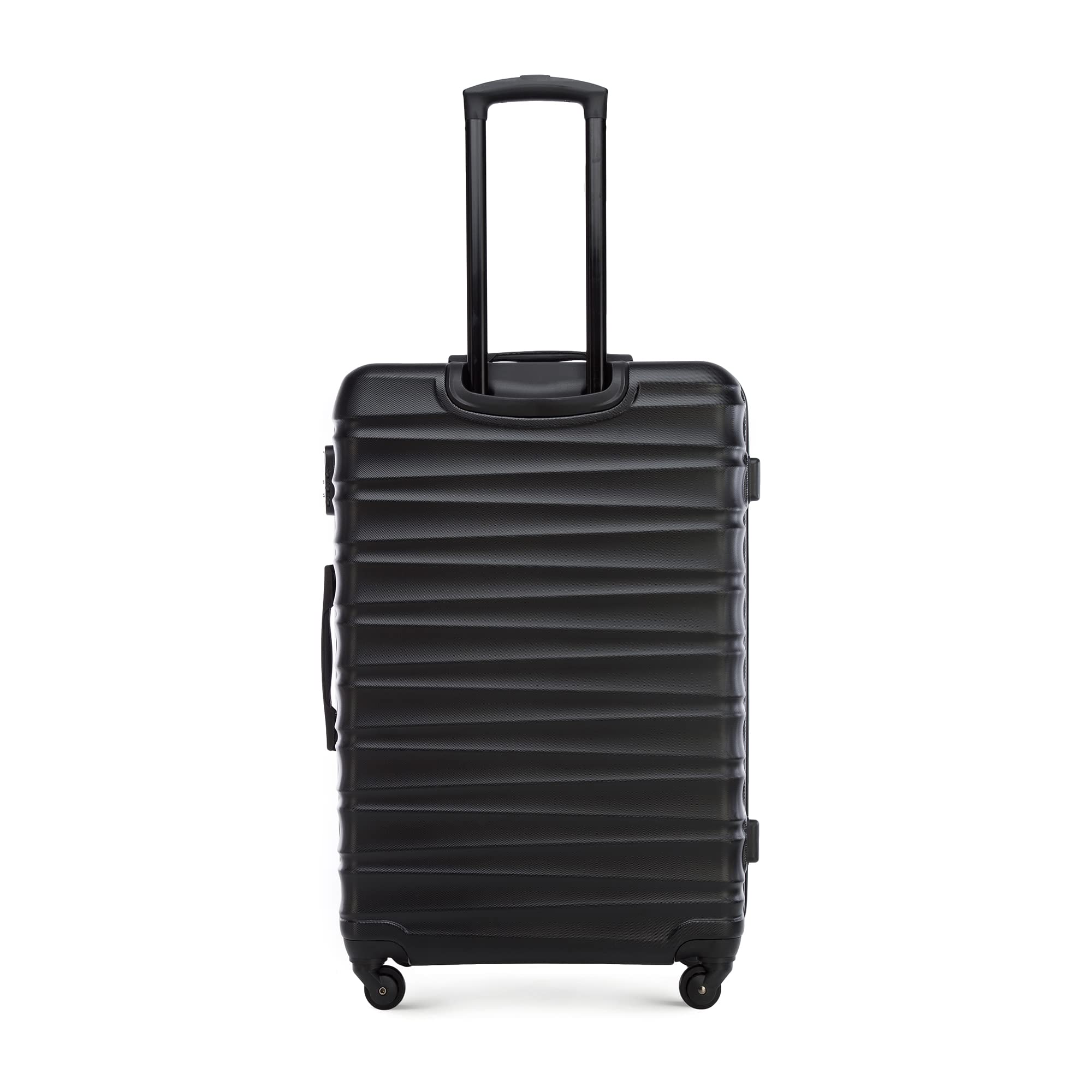 WITTCHEN GROOVE Line Stabile Valigia Grande Trolley Valigia da Viaggio Trolley Rigido in ABS 4 Ruote Serratura a Combinazione Manico Telescopico Taglia L Nero