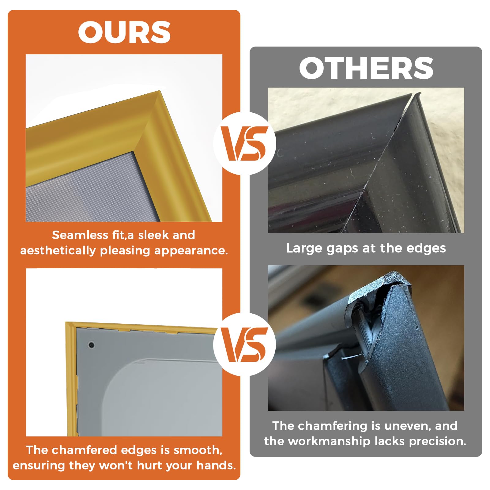 Cornice a scatto A4, 5 pezzi, cornice in alluminio con clip da parete