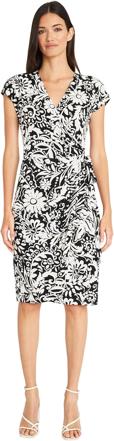 Maggy London Womens Printed Matte Jersey Wrap