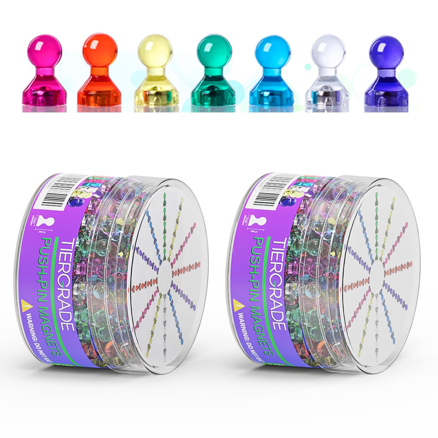 Push Pin Magnets - 60 Pack 7 Assorted Color Strong, Office, Use at Kitchen Home and School Classroom, for Refrigerator Dry Erase Board and Whiteboard. — Amazon image 17