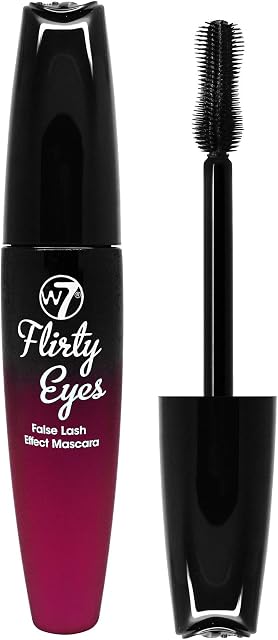 W7 Flirty Eyes Mascara - Long-Lasting, Hourglass Black Mascara For Volume And Length
