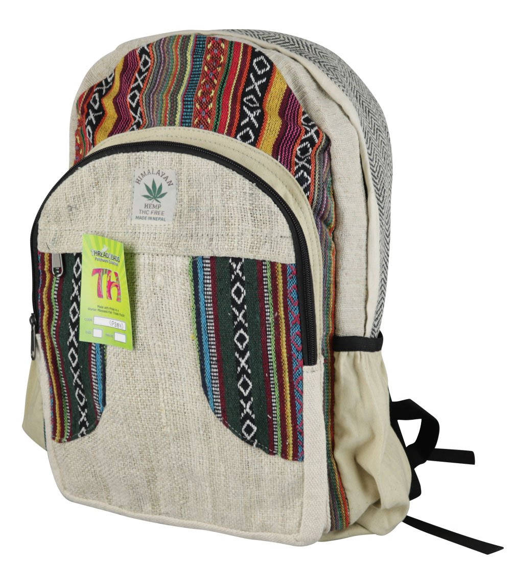 ThreadHeads Bohemian Patterned Backpack ThreadHeads Himalayan Hemp Funky Mushroom Backpack – DankGeek main image 4
