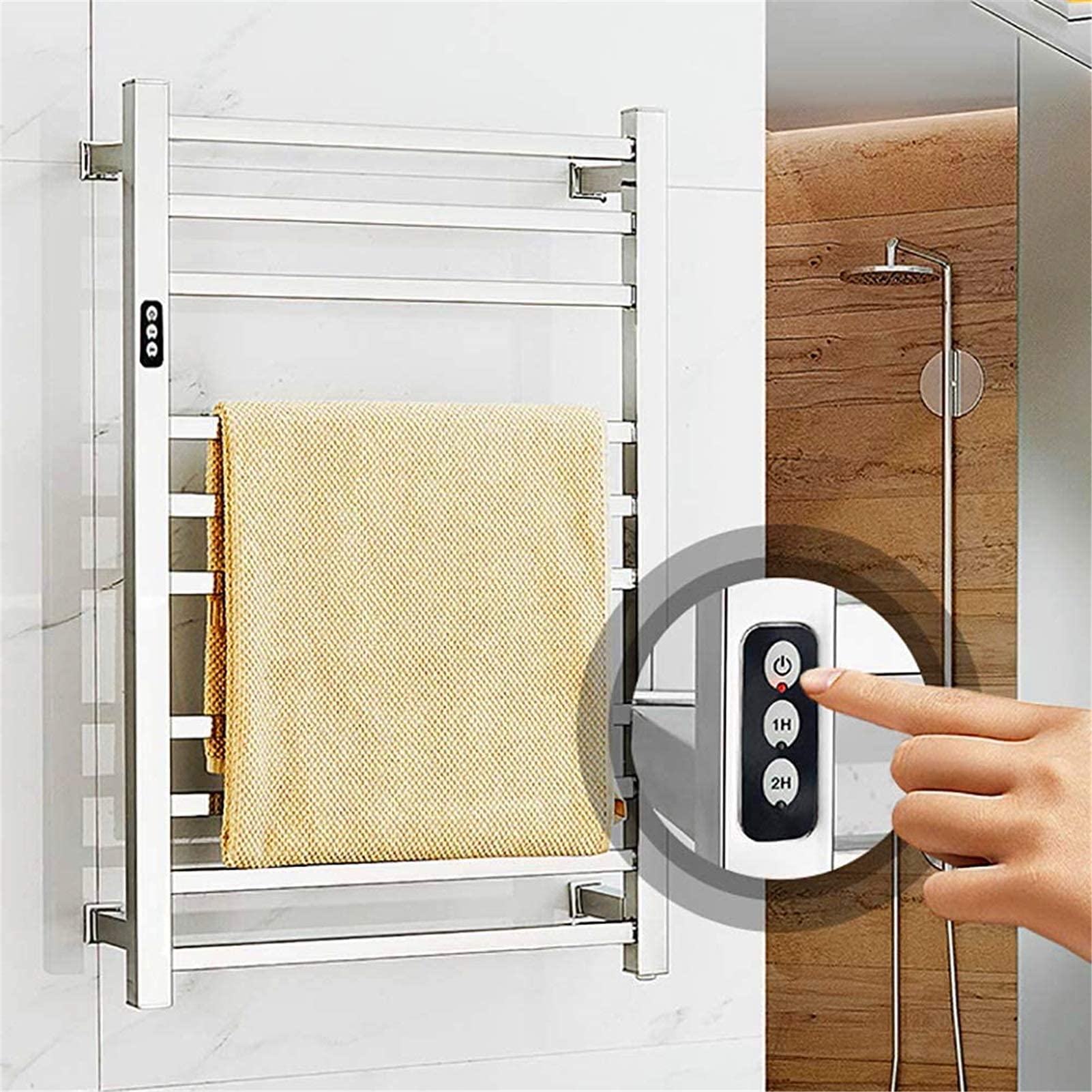 Heated Towel Rail Rails Electric Towel Warmer with Builtin Timer, Wall  Mounted Towel Rack for Bathroom, Hardwired and Plug in Options Stainless  Steel,Hardwiring (Color : Hardwiring) : Amazon.co.uk: Home u0026 Kitchen