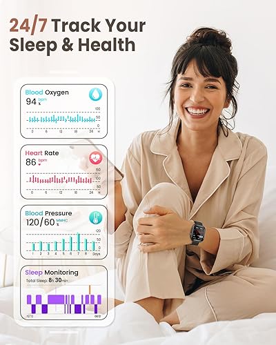 Miniatura 4 de Relojes inteligentes para mujeres y hombres, reloj inteligente HD de 1.83 pulgadas para iPhone Android con llamadasmensajesnotificaciones, sueño,