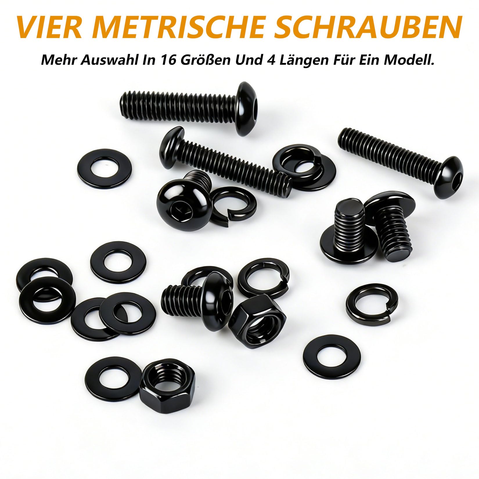 540 Pz Viti M2 M3 M4 M5, Set di Bulloni e Dadi, Kit di Bulloni Testa Bombata, Viti a Testa Tonda con Esagono Incassato con, Kit di Vite a Brugola Nero con Rondelle