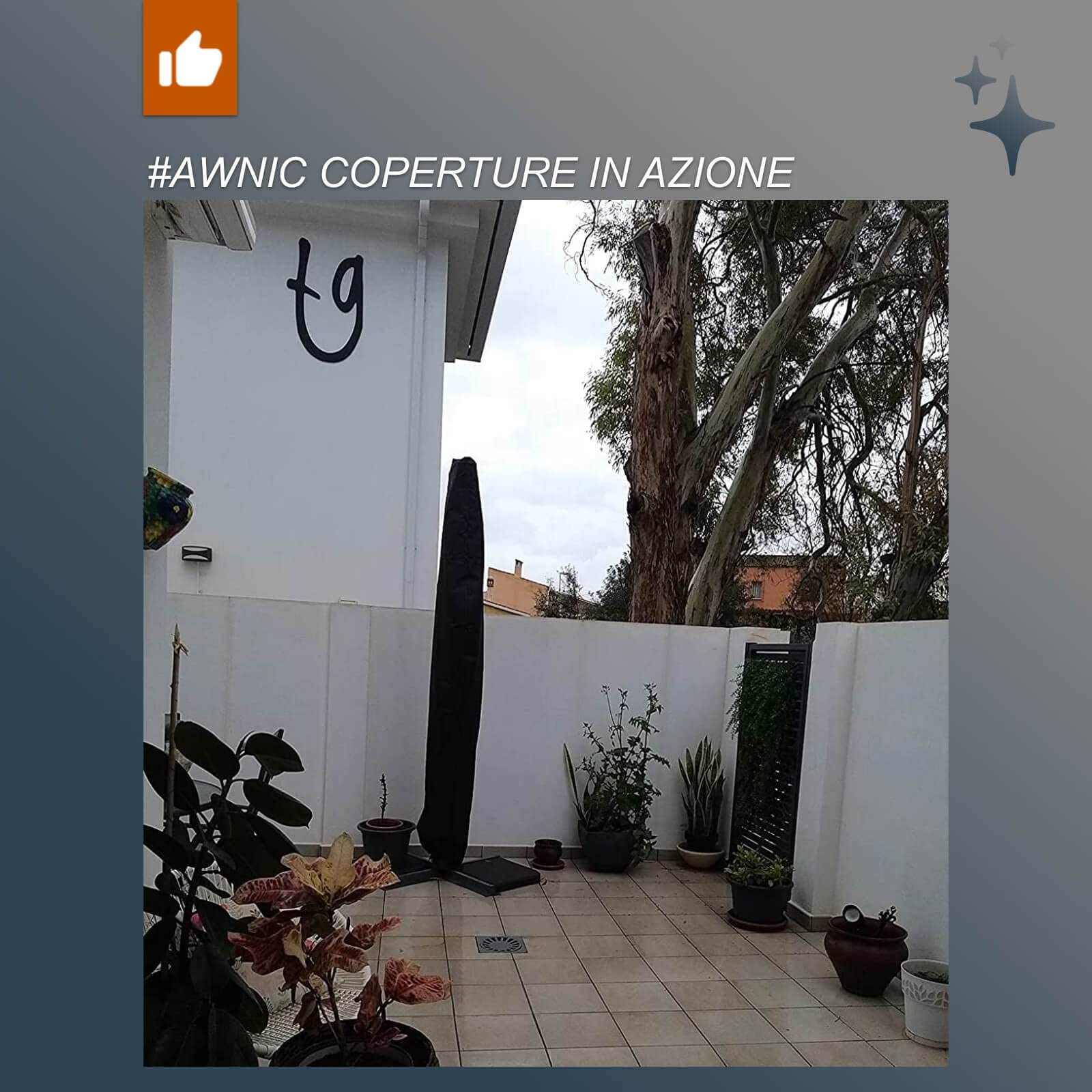 AWNIC Copri Ombrellone da Giardino Impermeabile, Resistente ai Raggi UV e agli Strappi Telo Ombrellone 3x4m Resistente allo Strappo Oxford Copertura Ombrellone da Giardino 265x40/70/50cm