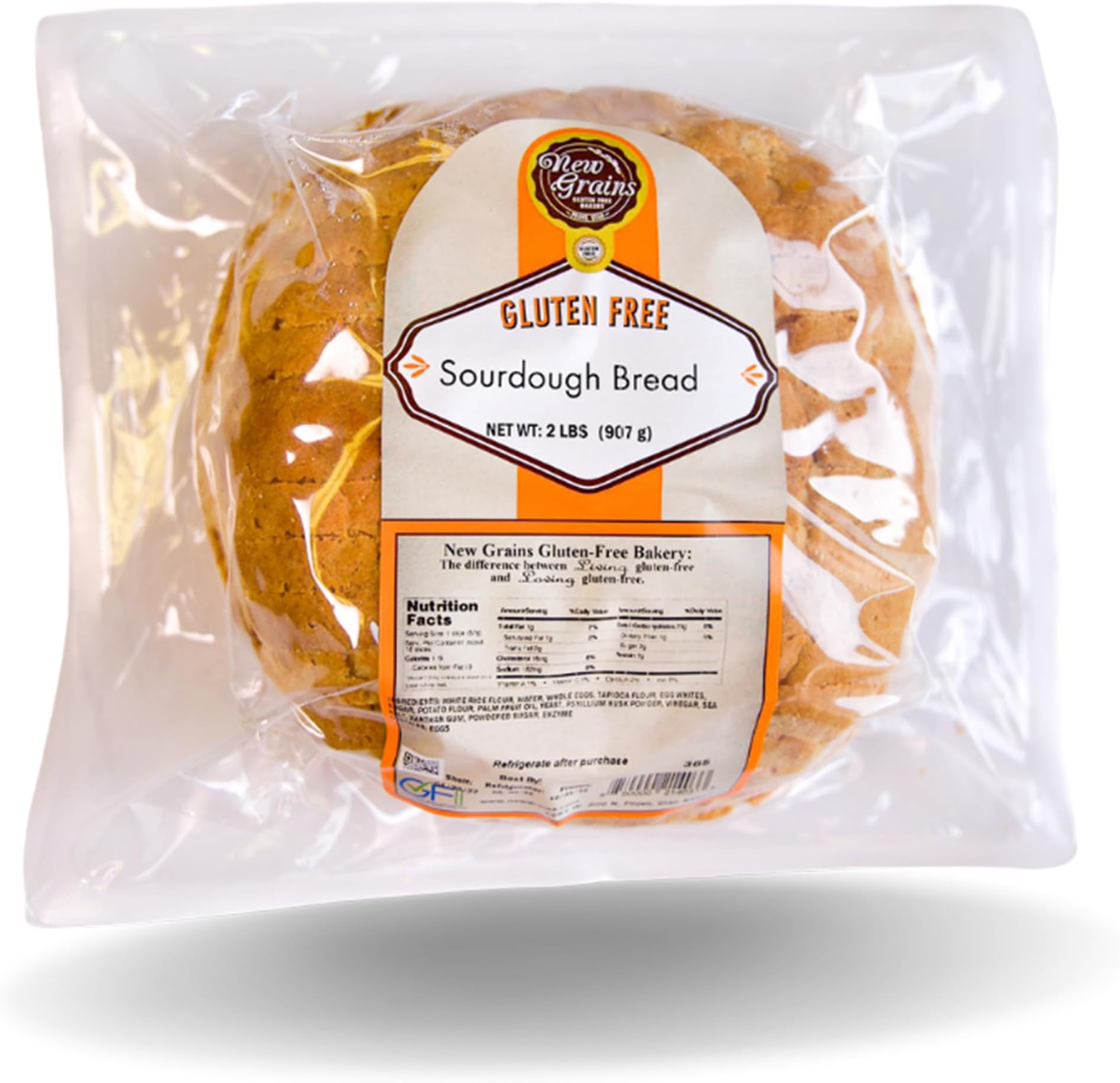 New Grains Artisan Sourdough Round Bread | Gluten Free Bread, Delicious Sourdough Taste with Fluffy Chewy Texture and Crisp Tanned Crust | Bread Fresh for Simple Snacks and Tasty Sandwiches | 1 Pack