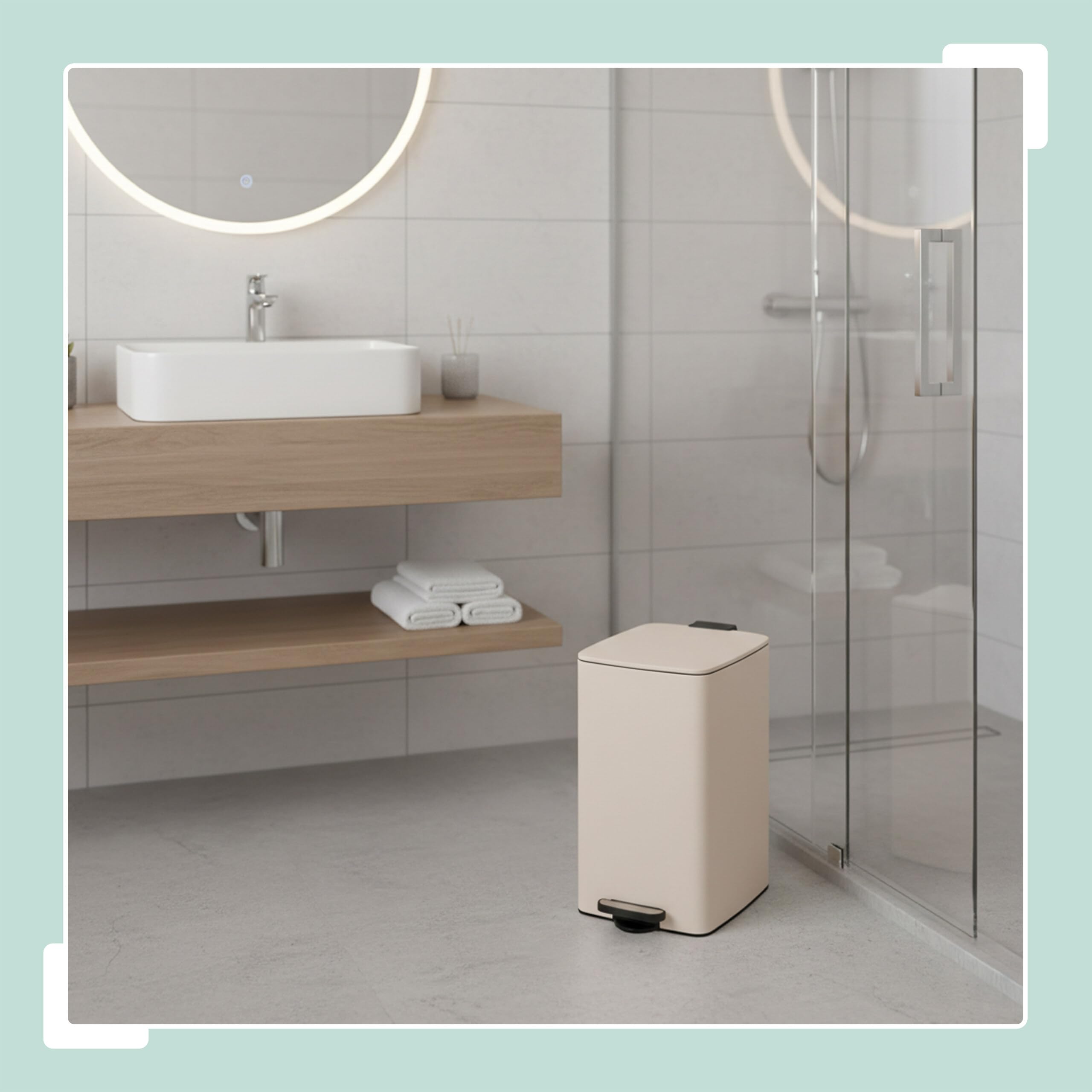Relaxdays Cubo de Basura de Cocina 30 L, Cierre Suave, Interior extraíble, Metal Mate, Pedal, Beige 53x29x34 cm