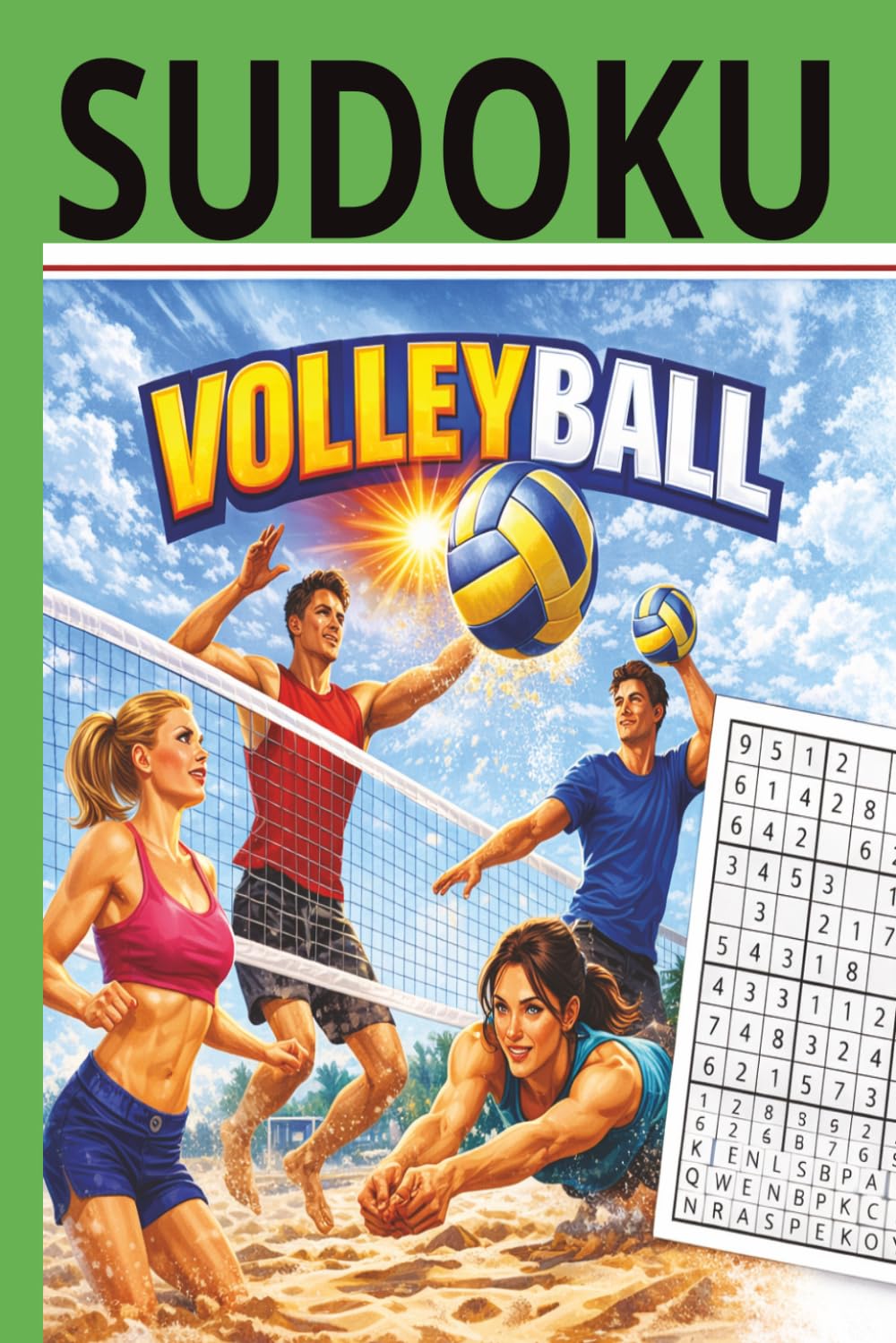 Sudoku Volleyball: Relaxing Sudoku Puzzles with Volleyball Themes for Teens and Adults. Normal & Hard Levels