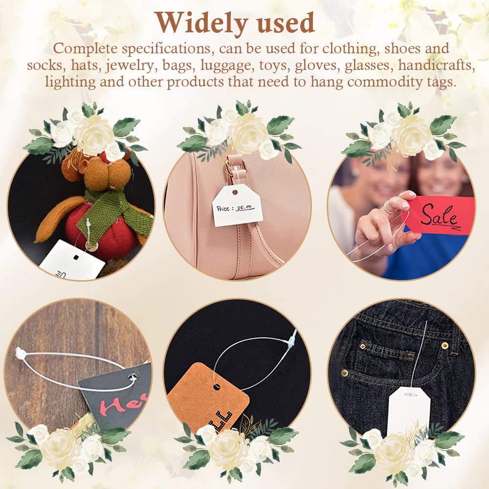 Hezhou 2000 Pièces Fils De Pour étiquettes Suspendues Attaches En Plastique Étiquettes De Prix Et Cordes D'Étiquettes Volantes, Étiquettes De Marquage Coupon Étiquettes De Magasin Étiquettes Vêtements