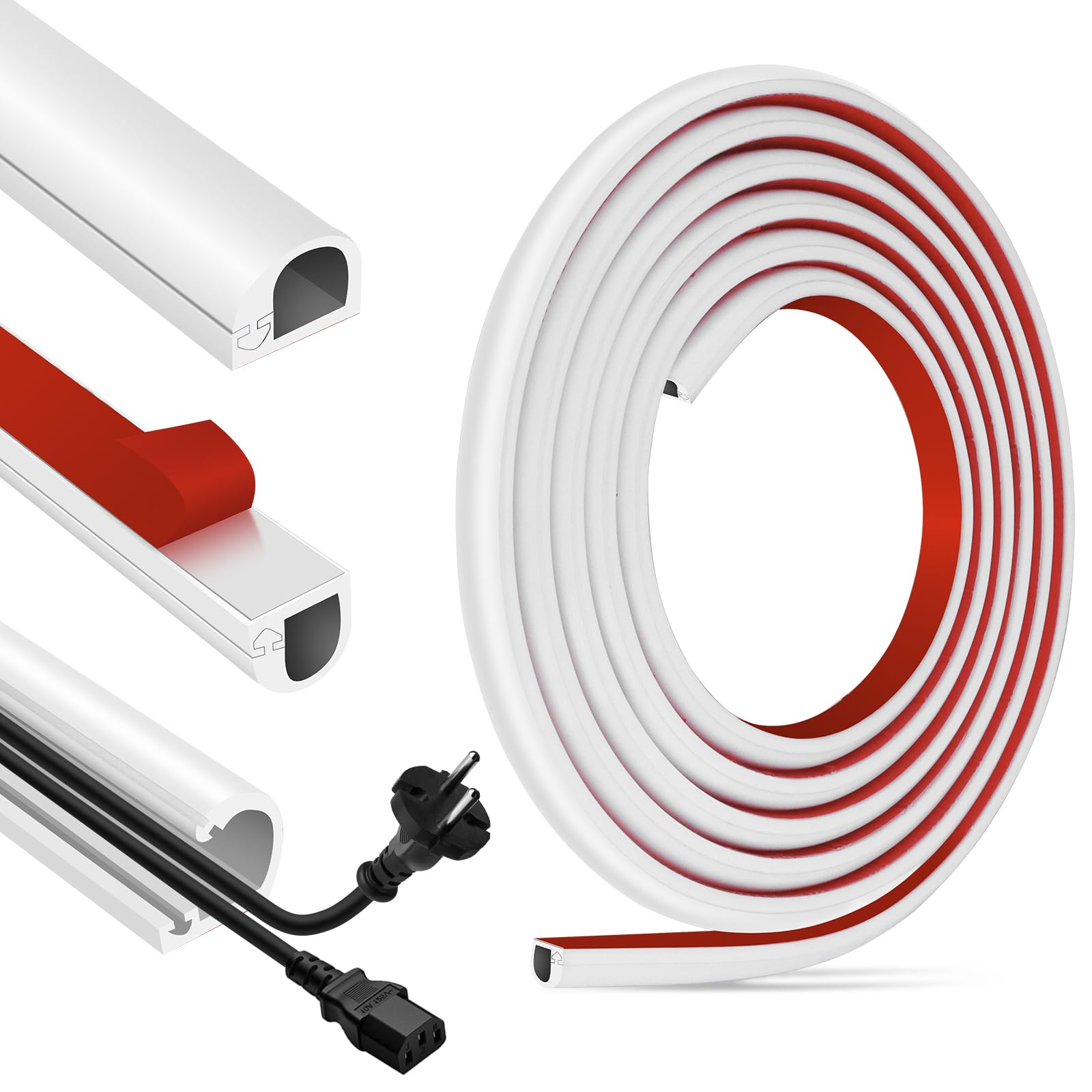 goulotte passe-câble adhésive flexible