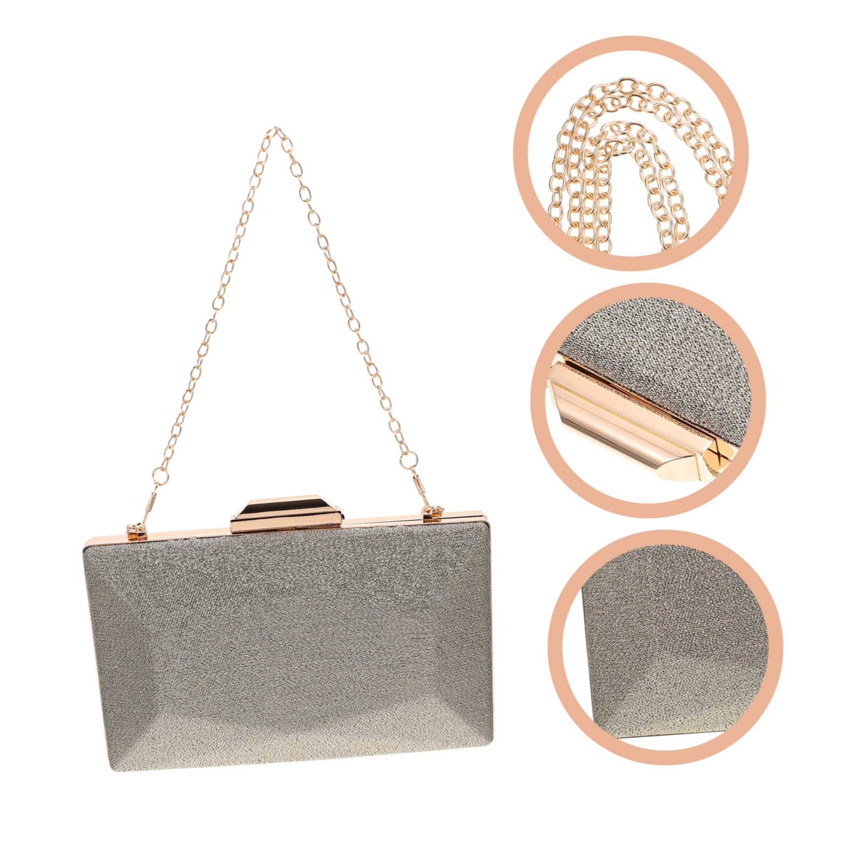Ipetboom Bolso de Mano Degradado para Fiesta Mujer Bandolera Elegante Diseño Geométrico de Satén Plateado Versátil para Cenas Especiales