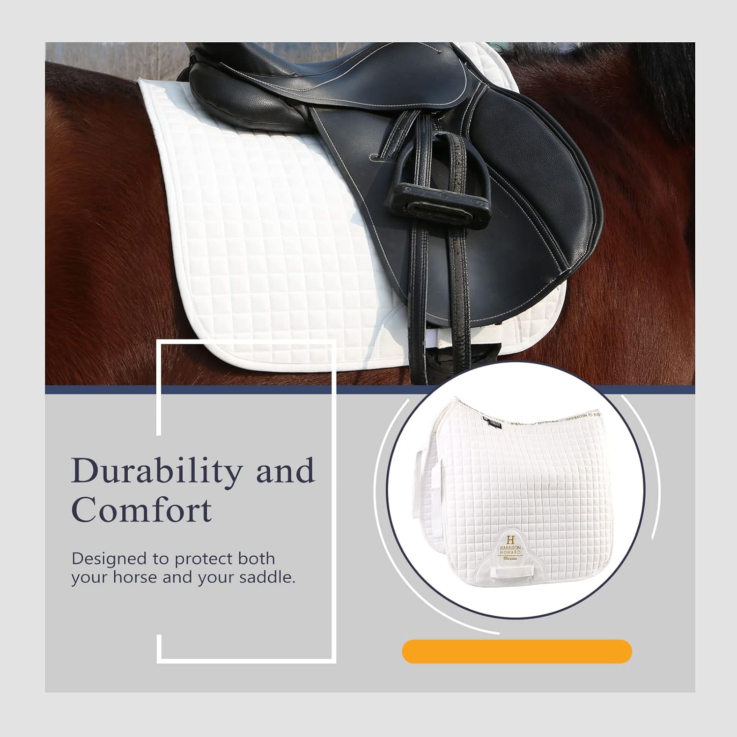 Harrison Howard Dressage Saddle Pad Suede Square English Saddle Pad for Horses Dressage Event