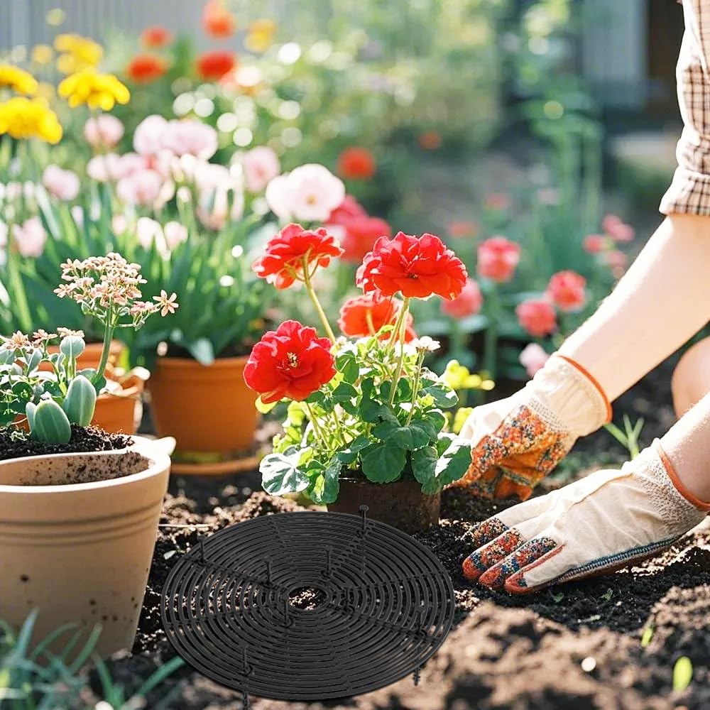 2 Pièces Grille Protection Plante 30 cm,Protege Pot de Fleur Chat,Protege Plante Bebe Ronde,Cache pour Pot Plantes Chat,Cache Plantes Découpable,Protection Pots Animaux pour Compagnie-Noir